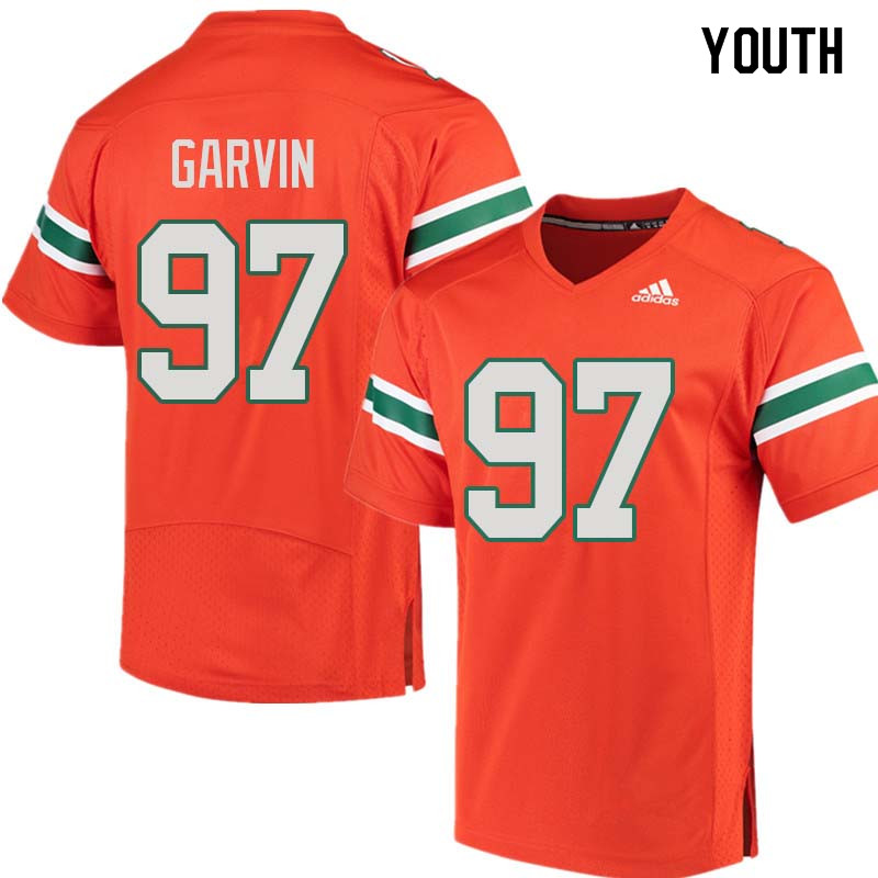 Youth Miami Hurricanes #97 Jonathan Garvin College Football Jerseys Sale-Orange - Click Image to Close